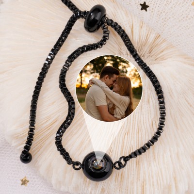 Bracelet à breloques personnalisé avec projection de photos, idées cadeaux pour Couple, âme sœur, saint-valentin
