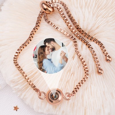 Bracelet à breloques personnalisé avec projection de photos, idées cadeaux pour Couple, âme sœur, saint-valentin