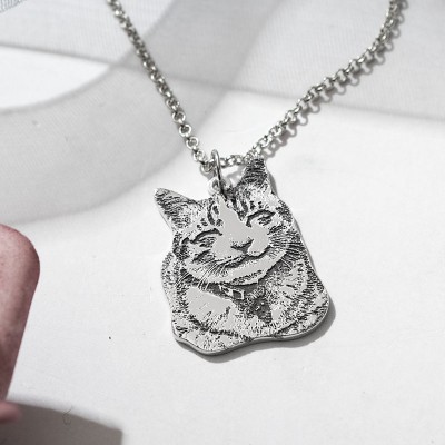 Collier gravé avec photo d'animal de compagnie personnalisé