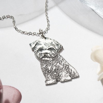 Collier gravé avec photo d'animal de compagnie personnalisé