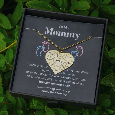 Puzzle coeur personnalisé 1-12 collier de noms à mon cadeau de maman