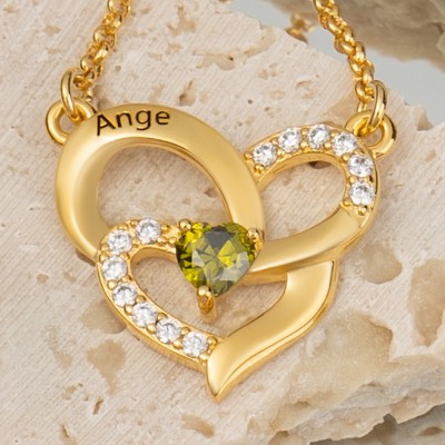 Collier Pierre de Naissance Coeur Personnalisé Pour Elle