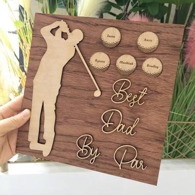 Plaque de golf personnalisée avec 1 à 10 noms gravés, cadeau de fête des pères