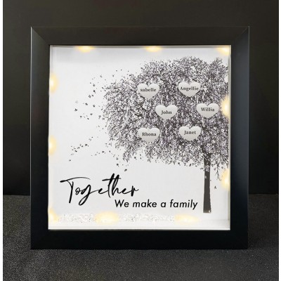 Together We Make a Family Personalized Family Tree Name Black Frame Home Decor