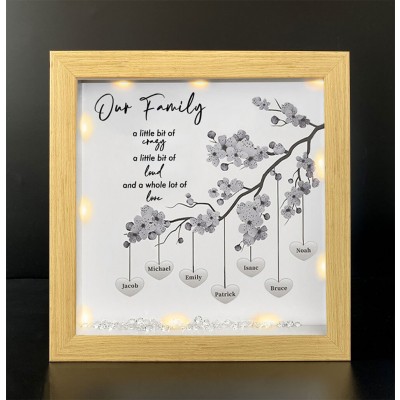 Personalized Family Tree Name Black Frame Home Decor