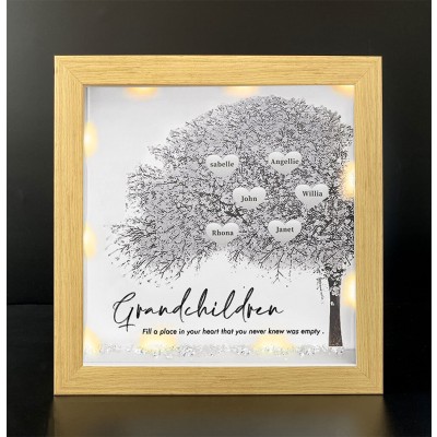 Cadre personnalisé de nom de petit-enfant d'arbre généalogique décor à la maison pour grand-mère