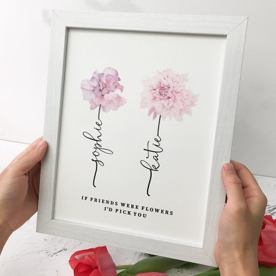 Si un ami était des fleurs cadre nom signe personnalisé soeur ami famille cadeau