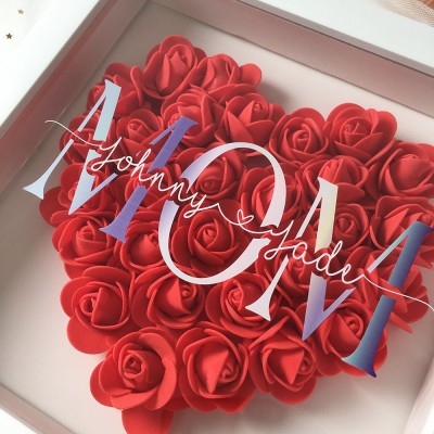 Personalized Mom Flower Shadow Box With Name For Mother's Day