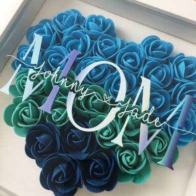 Personalized Mom Flower Shadow Box With Name For Mother's Day