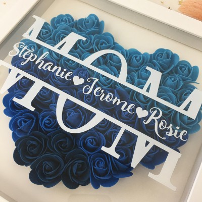 Personalized Mom Flower Shadow Box With Name For Mother's Day