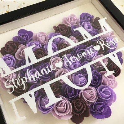 Personalized Mom Flower Shadow Box With Name For Mother's Day