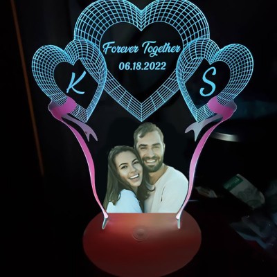 Rosefeels photo personnalisée acrylique LED veilleuse cadeau de Saint Valentin pour son couple décoration de chambre