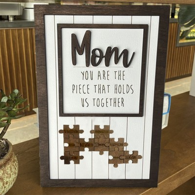 Rosefeels maman puzzle personnalisé signe vous êtes la pièce qui nous tient ensemble avec gravure de nom pour la décoration de la maison de la fête des mères