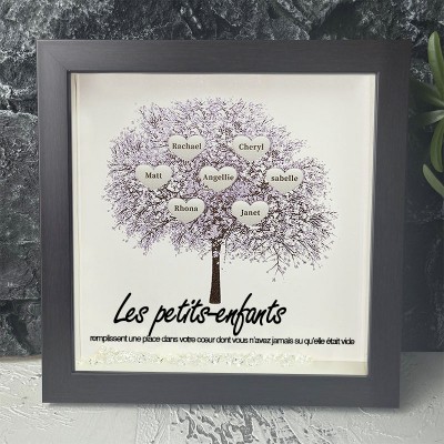 Arbre généalogique personnalisé petits-enfants nom cadre en chêne rouge décor à la maison pour grand-mère