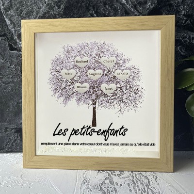 Cadre personnalisé de nom de petit-enfant d'arbre généalogique décor à la maison pour grand-mère