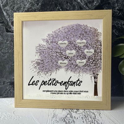 Cadre personnalisé de nom de petit-enfant d'arbre généalogique décor à la maison pour grand-mère