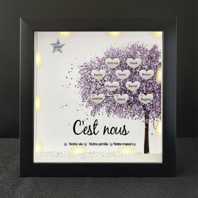 Ceci est notre vie personnalisé arbre généalogique nom cadre noir décor à la maison pour la fête des mères Noël