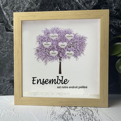 Ensemble est notre lieu préféré pour être personnalisé Cadre de nom d'arbre généalogique Décoration d'intérieur