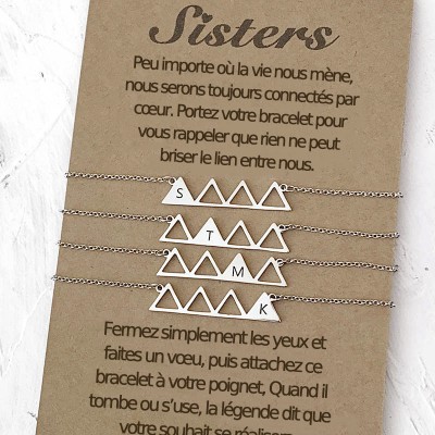 Bracelets d'amitié personnalisés Best Friend Sister pour 4