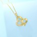 Personalized Double Heart Necklace With 2 Names & Birthstones