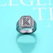Personalized Black Plated CZ's Initial Ring In Sterling Silver