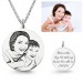 Women's Round Photo Engraved Tag Necklace