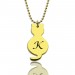 Personalized Tiny Cat Initial Pendant Necklace