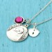 Personalized Photo Birthstone Necklace Baby Feet Jewelry