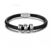 Bracelet en cuir noir personnalis
