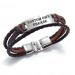 Bracelet de barre en cuir grav