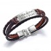 Bracelet de barre en cuir grav