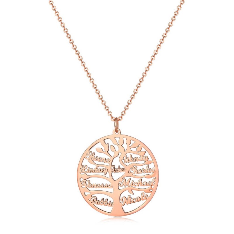 Personnalisé Famille Arbre Coeur noms Cercle stand up Plaque Gravée Tout Nom
